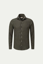 Chemise à manches longues en lin Amalfi olive