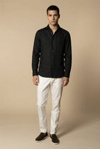Amalfi Long Sleeve Linen Shirt Black