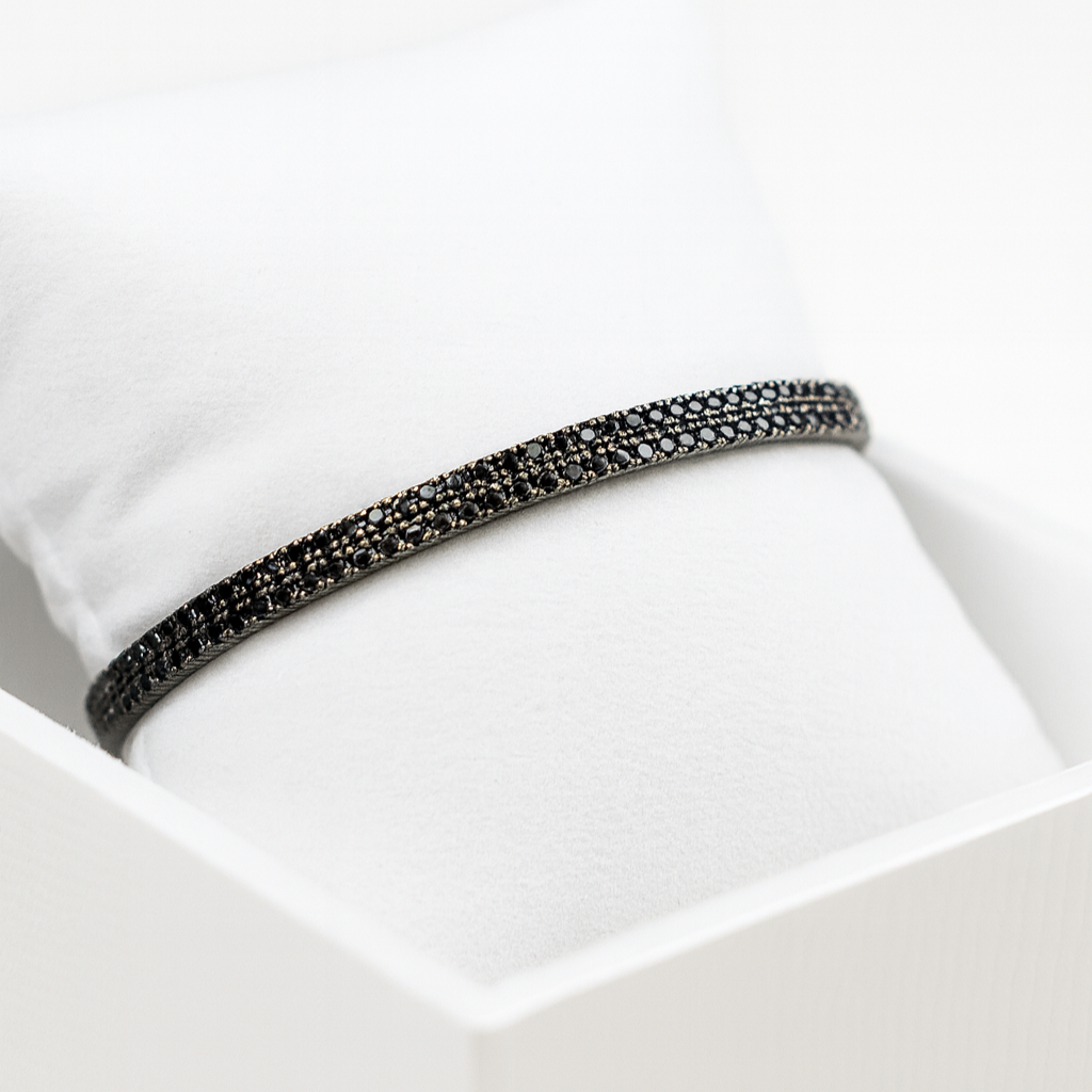 Double Riviera Black Zirconia - Black Rhodium