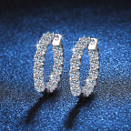 12-Stone Moissanite Hoop Earrings