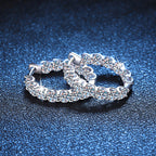 12-Stone Moissanite Hoop Earrings