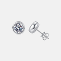 Bezel Moissanite Earrings
