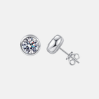Bezel Moissanite Earrings