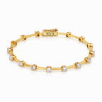 Riviera Knife-Edge Moissanite - 18k Gold