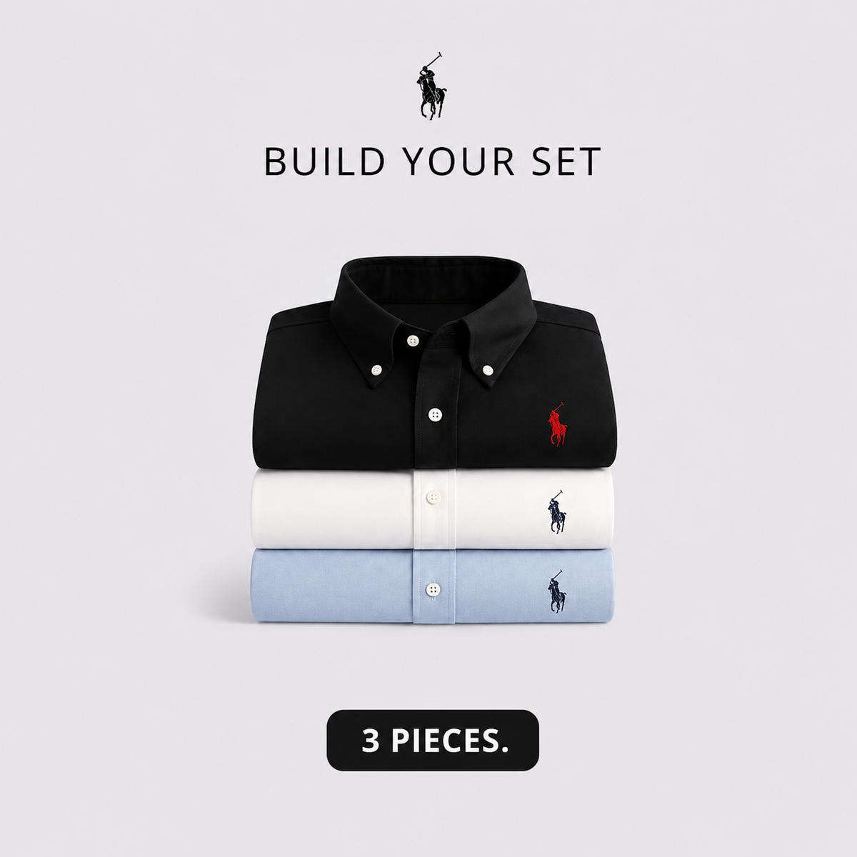 RL 3-Piece Premium Dress Shirt Set