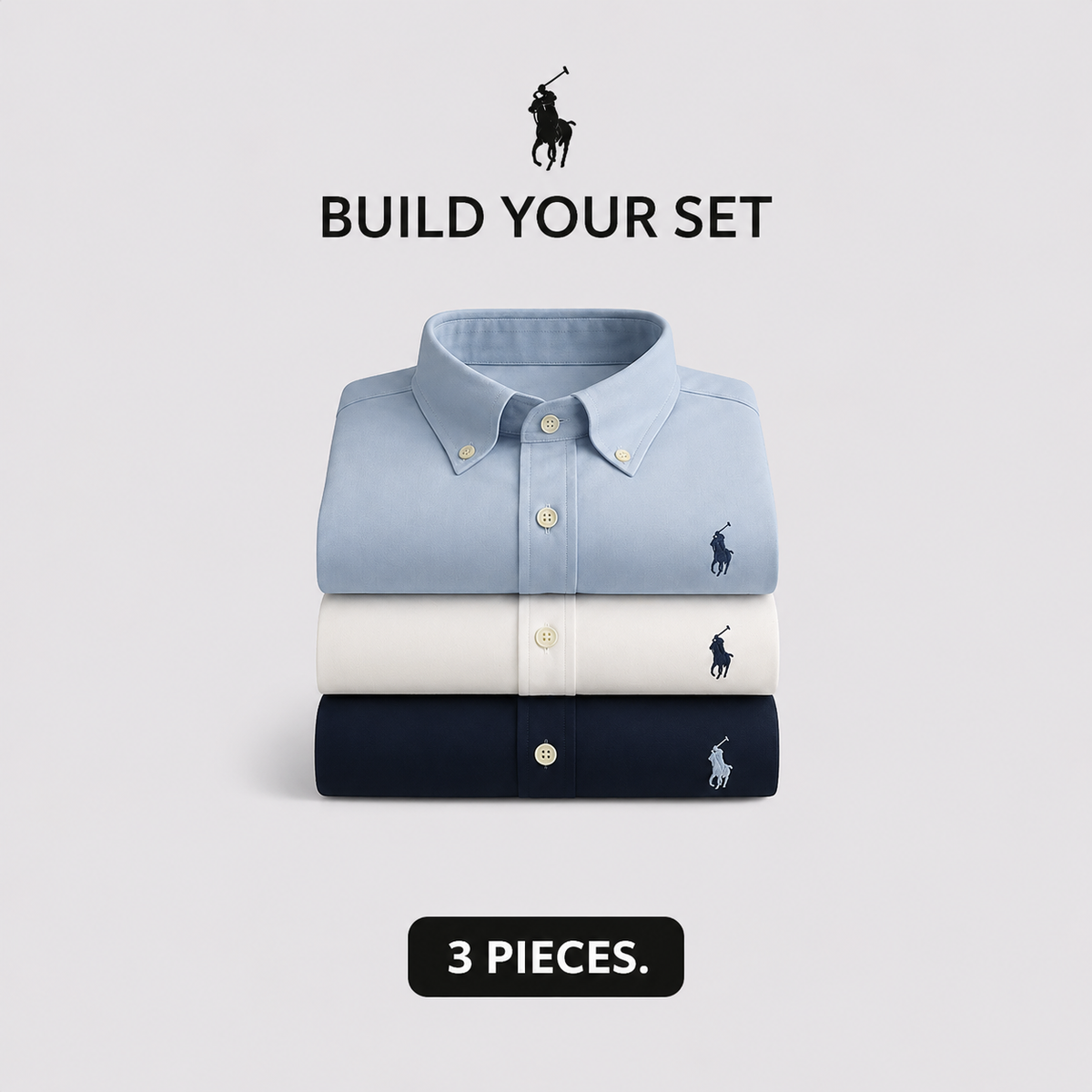 RL 3-Piece Premium Dress Shirt Set