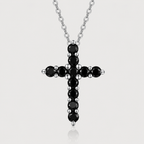 Black Moissanite Cross Necklace