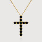 Black Moissanite Cross Necklace