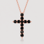 Black Moissanite Cross Necklace