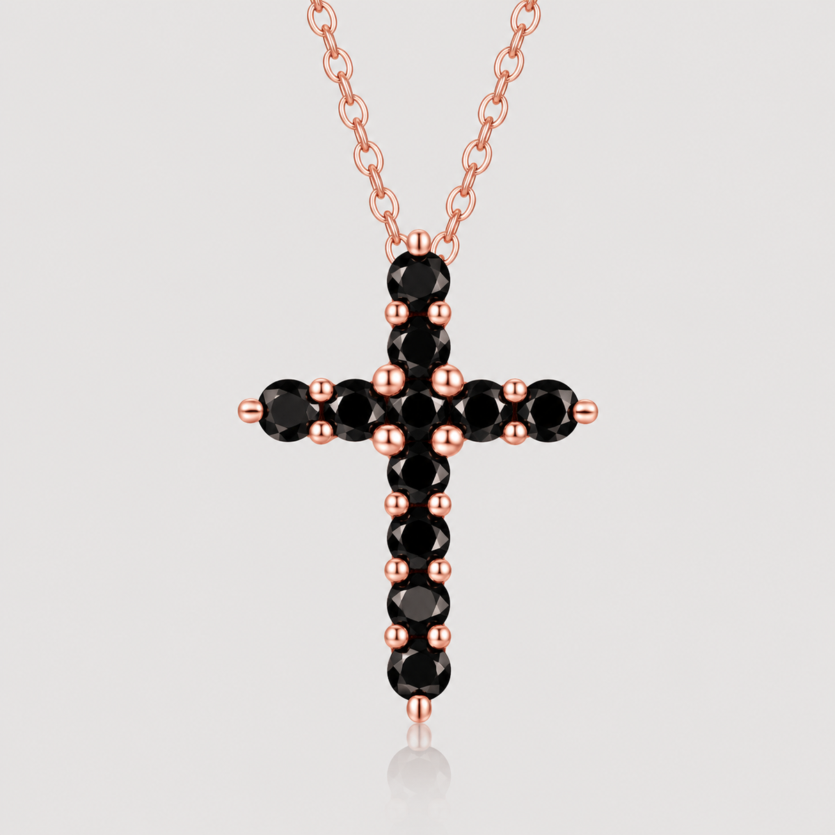 Black Moissanite Cross Necklace