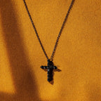 Black Moissanite Cross Necklace