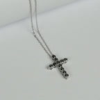 Black Moissanite Cross Necklace