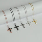 Black Moissanite Cross Necklace