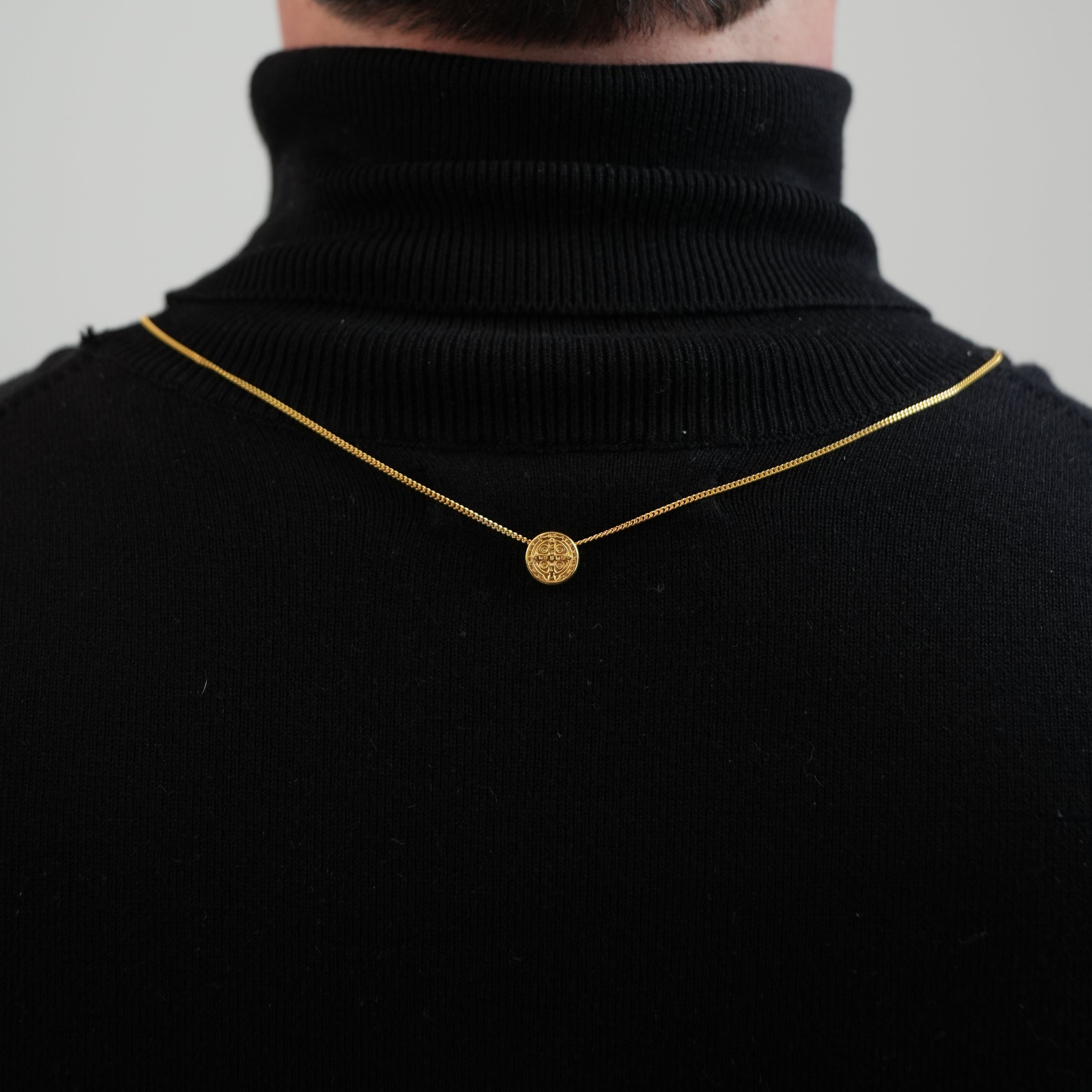 Saint Benedict Scapular Necklace - Yellow Gold