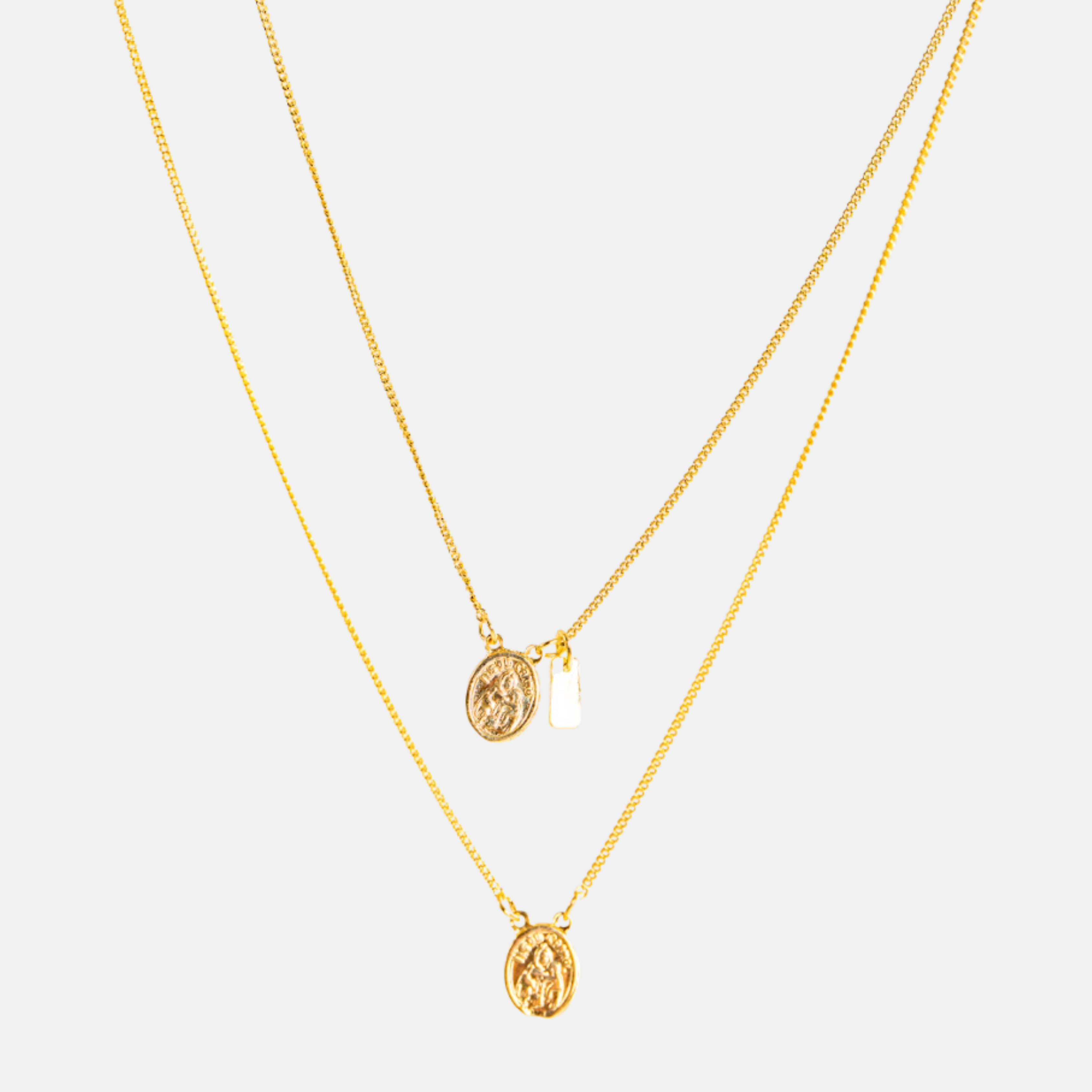 Our Lady of Carmel Scapular Necklace - Yellow Gold