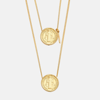 Saint Benedict Scapular Necklace - Yellow Gold