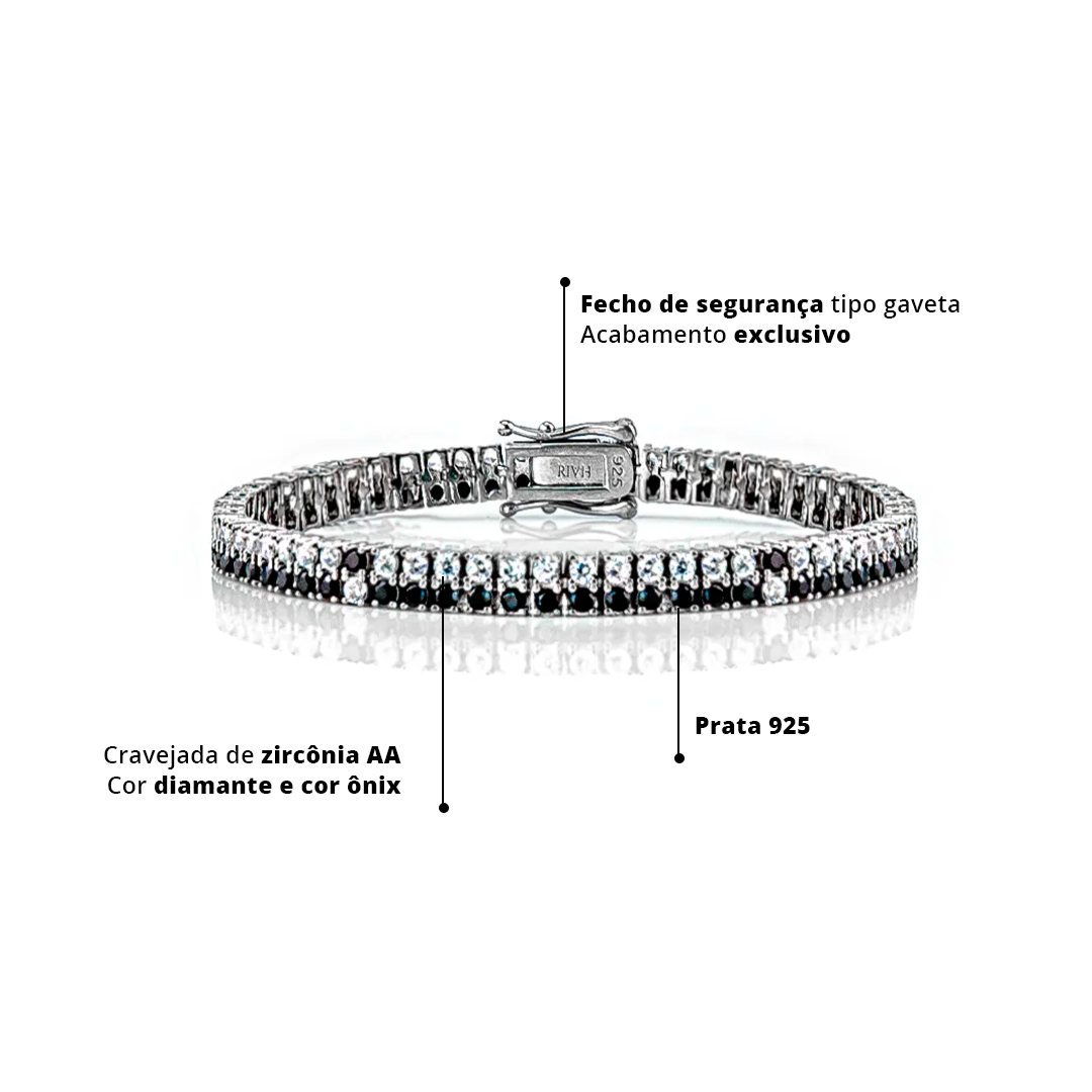 Riviera double en oxydes de zirconium assortis