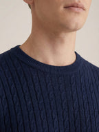 Nerano Cable Knit T-Shirt Navy