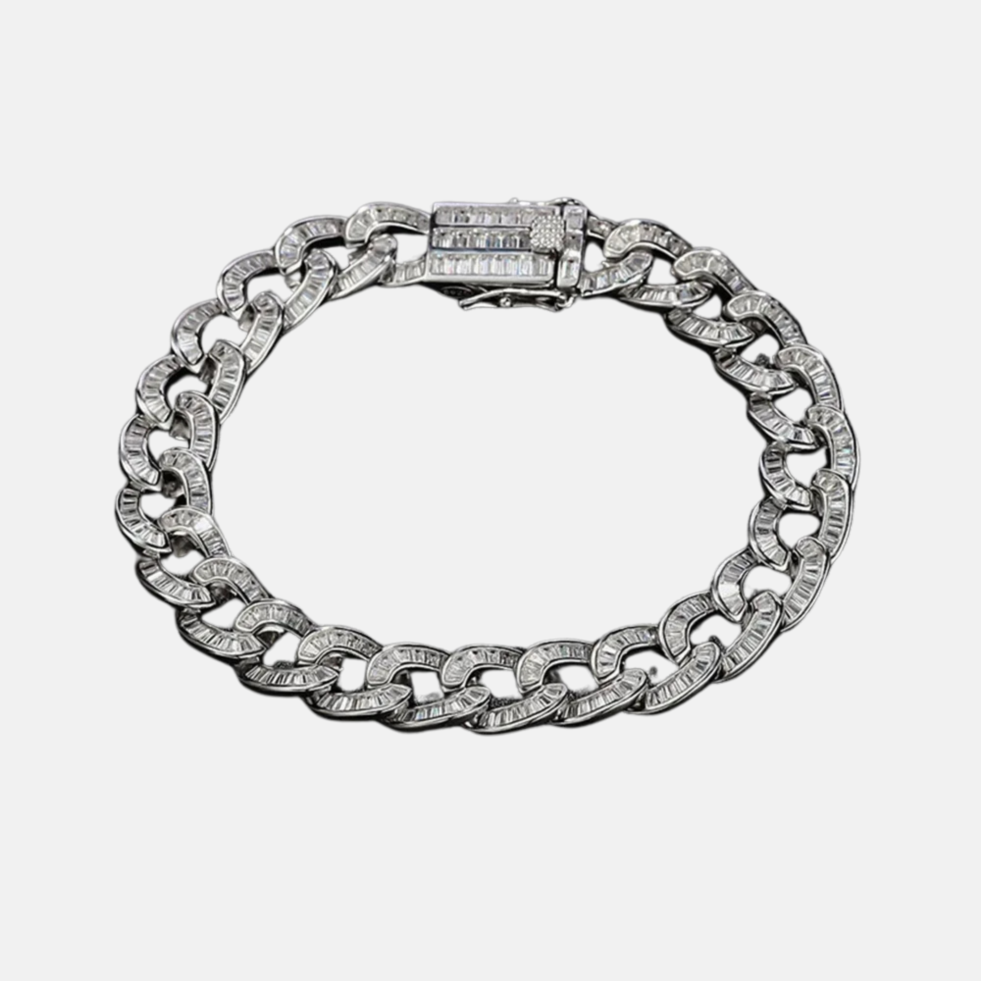 Baguette Cuban Chain Bracelet - 10mm