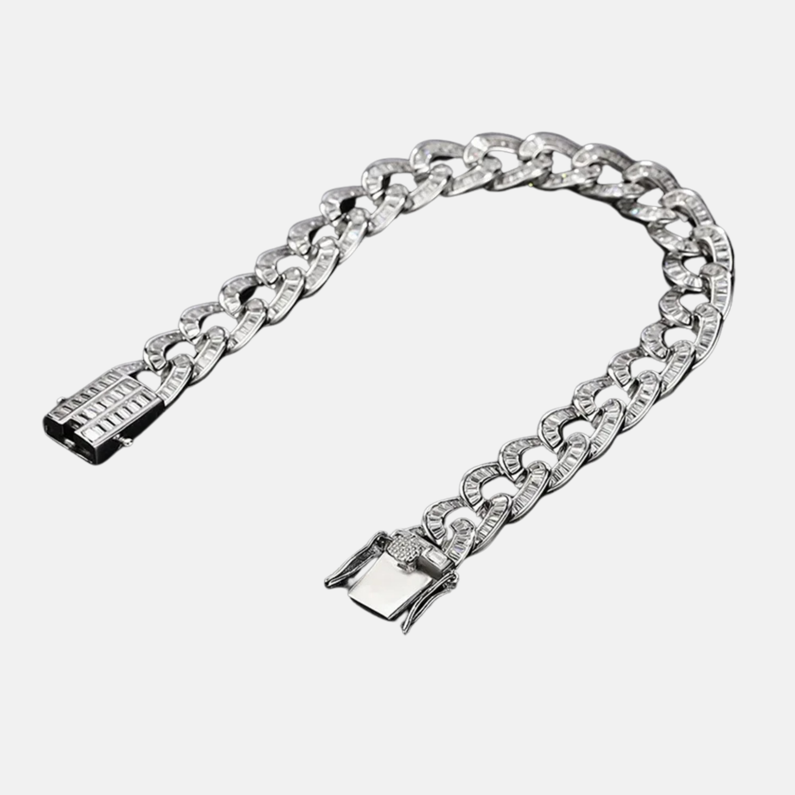Baguette Cuban Chain Bracelet - 10mm