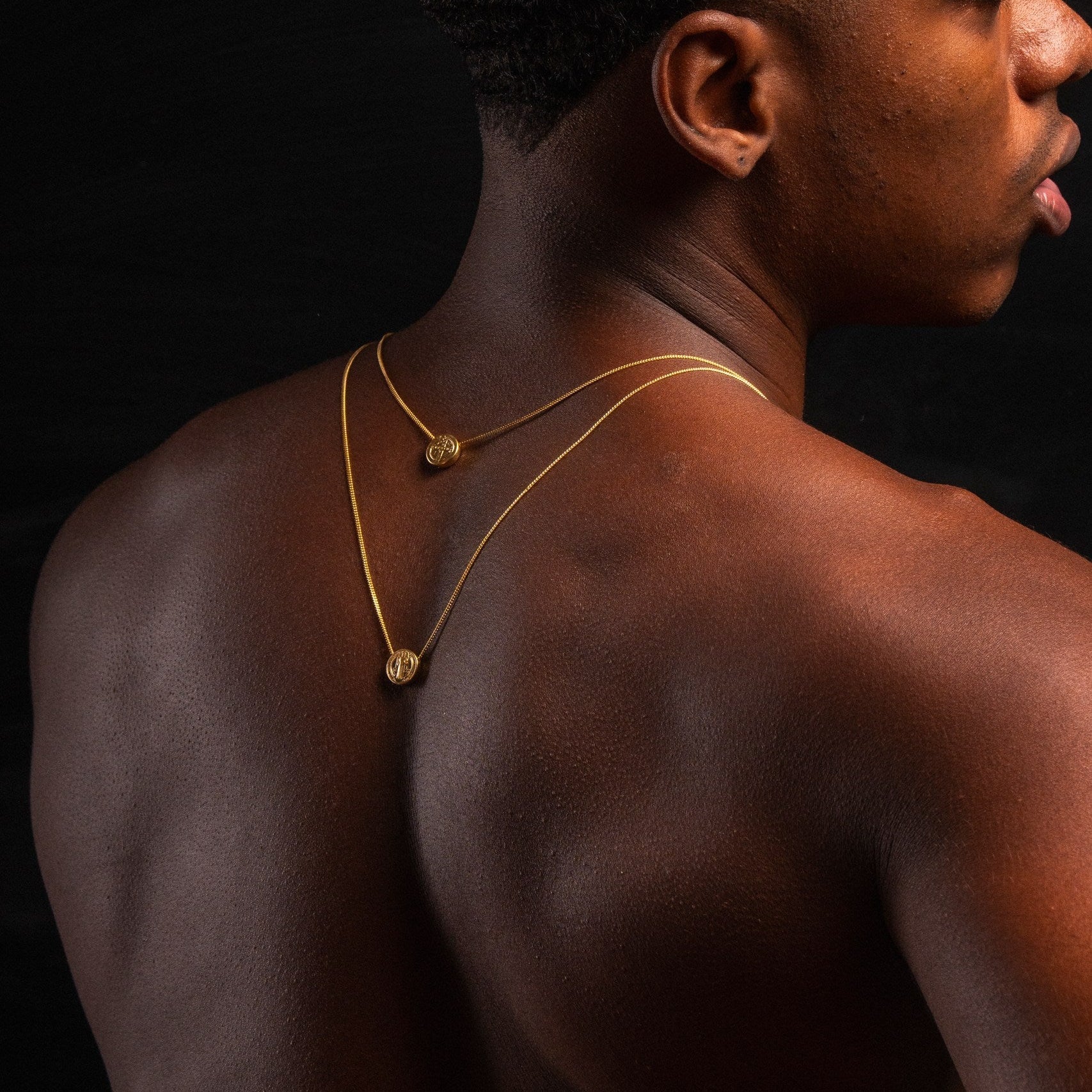 Saint Benedict Scapular Necklace - Yellow Gold
