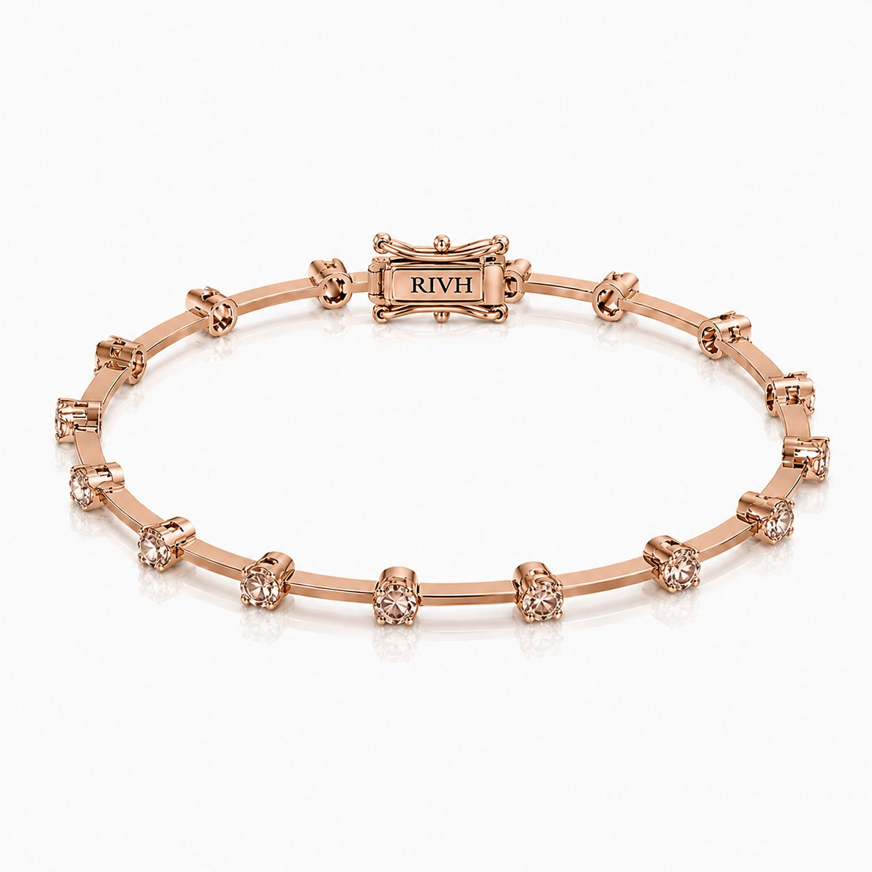 Riviera Knife-Edge Brown - Rose Gold