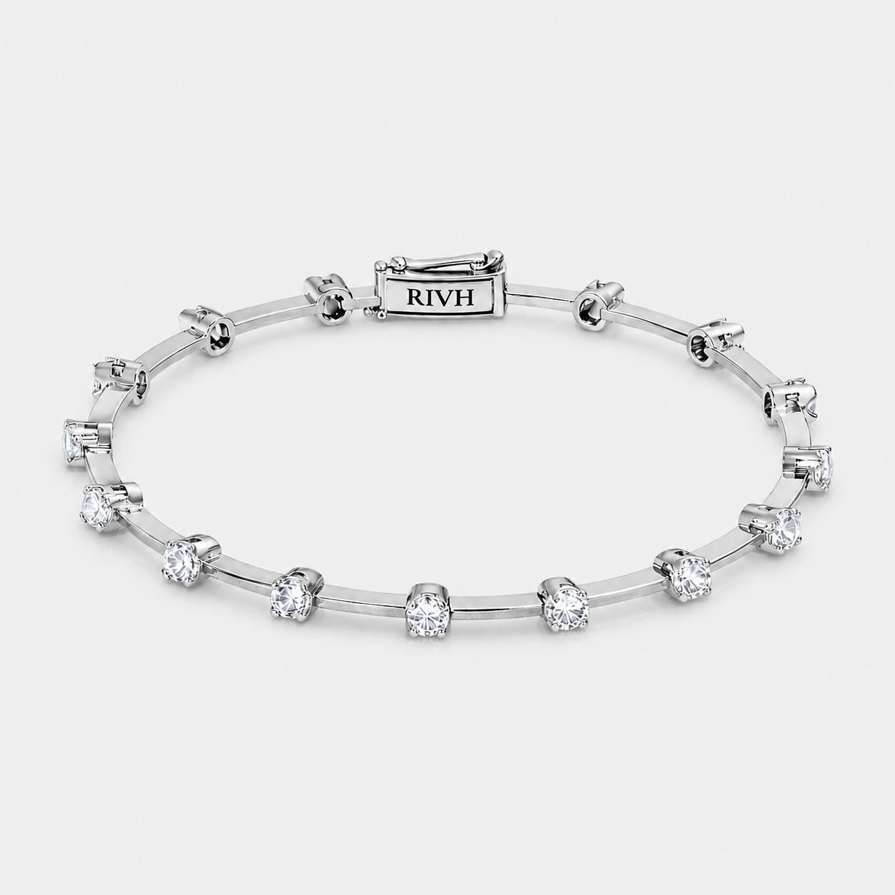 Riviera Knife-Edge Moissanite - White Gold
