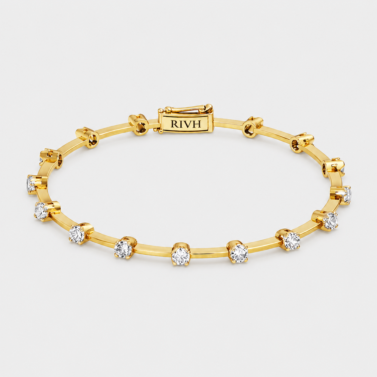 Riviera Knife-Edge Moissanite - 18k Gold