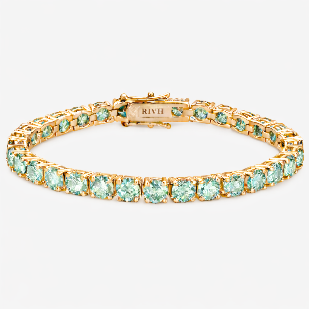 Riviera Topaz Moissanite - Yellow Gold
