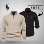 Men's Style & Comfort Premium – Half-Zip Jumper + FREE Classic Shirt