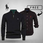 Men's Style & Comfort Premium – Half-Zip Jumper + FREE Classic Shirt