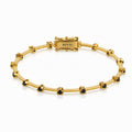 Riviera Knife-Edge Black Moissanite - 18k Gold