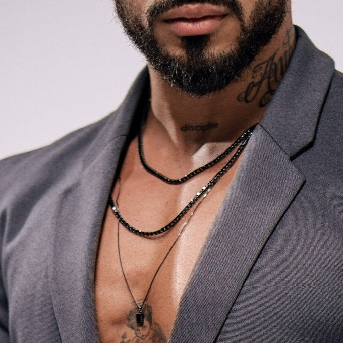 Riviera Black Zirconia Necklace - Black Rhodium
