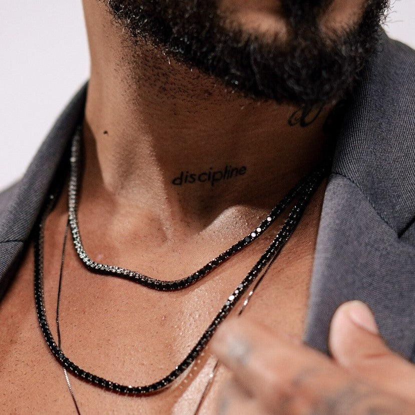 Riviera Black Zirconia Necklace - Black Rhodium