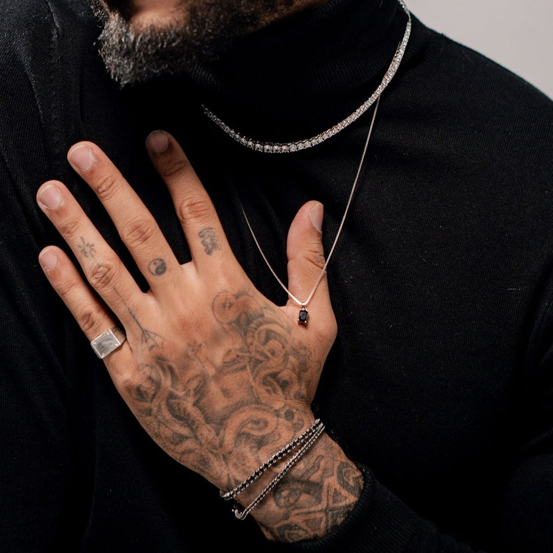 Riviera Black Zirconia - White Gold