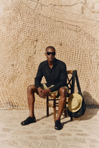 Amalfi Long Sleeve Linen Shirt Black
