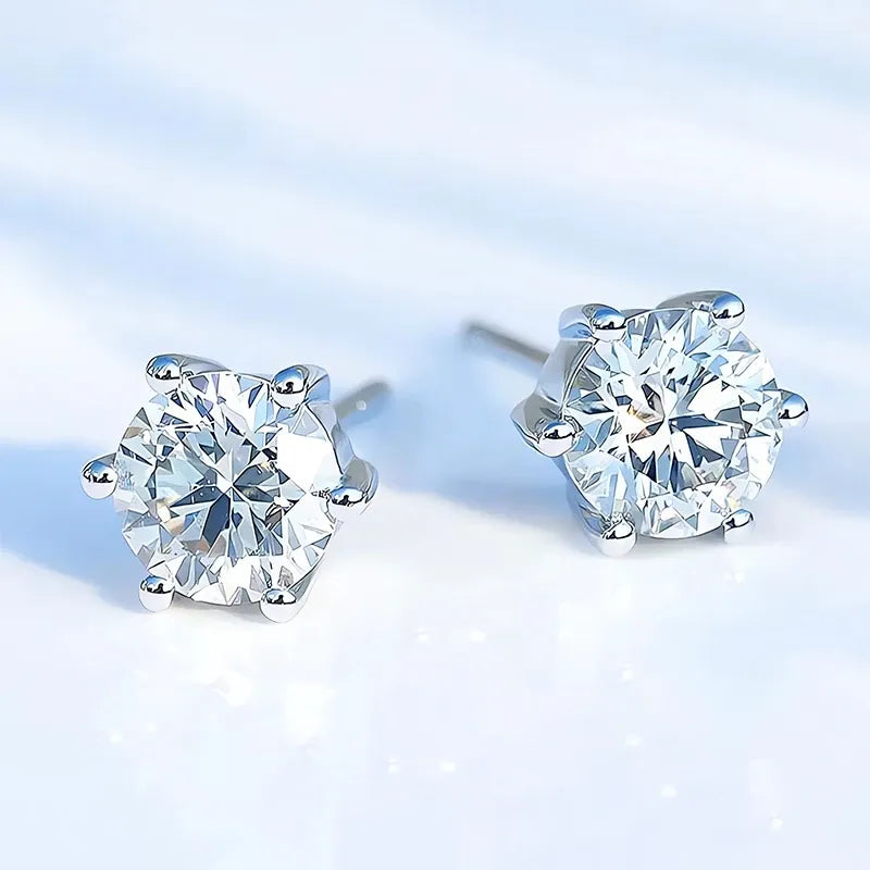 Solitaire Moissanite Earrings