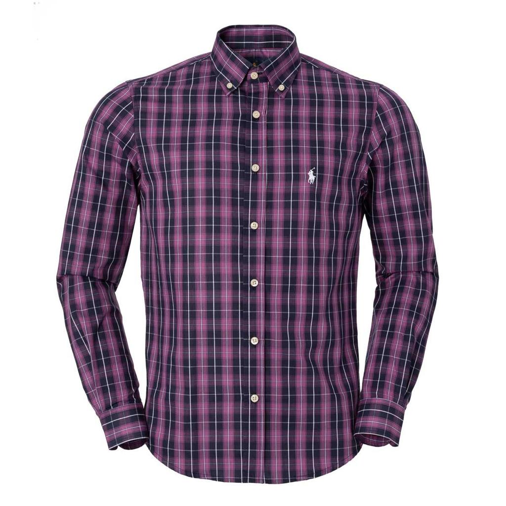 Men's RL Shirt Plaid Milan - Purple