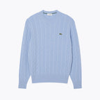 L.C Cable Knit Carded Wool Crew Neck Sweater