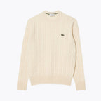 L.C Cable Knit Carded Wool Crew Neck Sweater