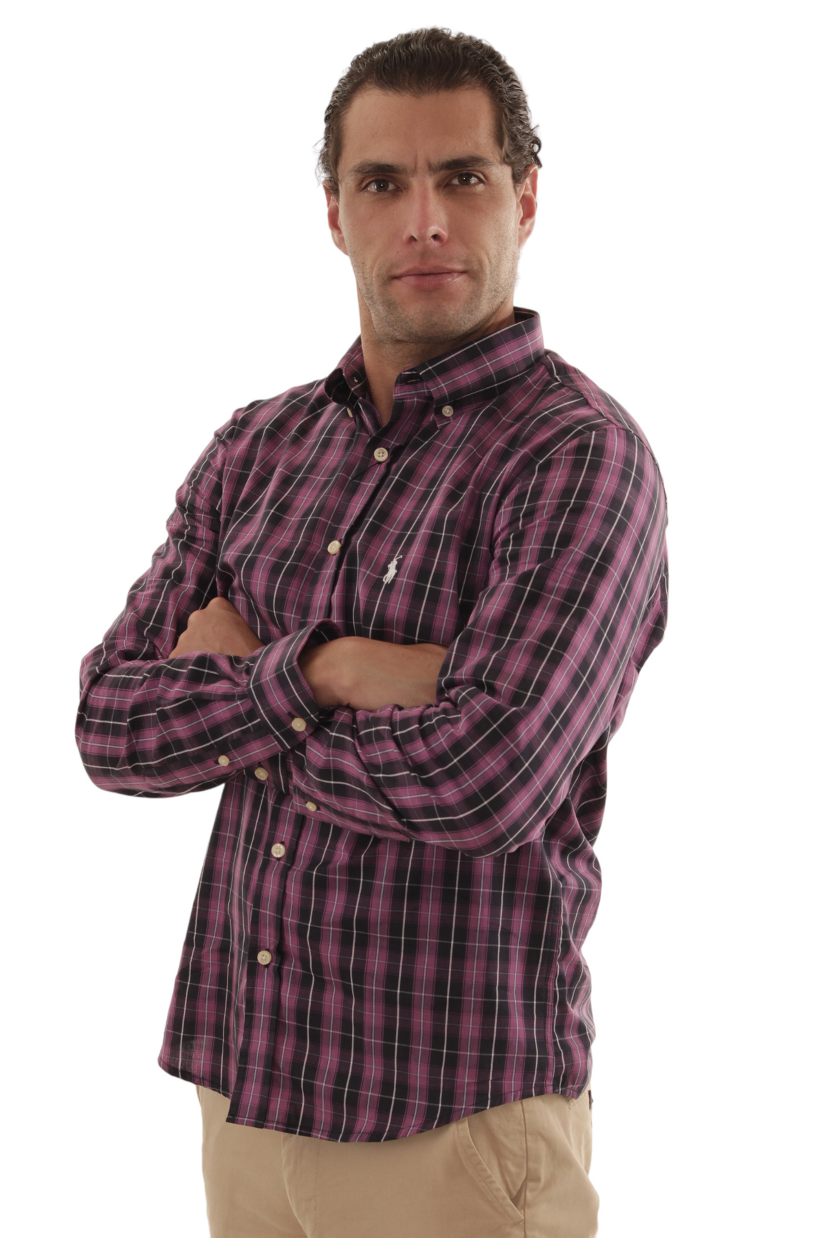 Men's RL Shirt Plaid Milan - Purple