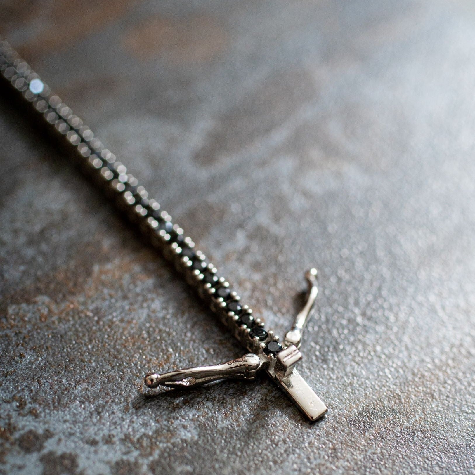 Riviera Black Zirconia - White Gold