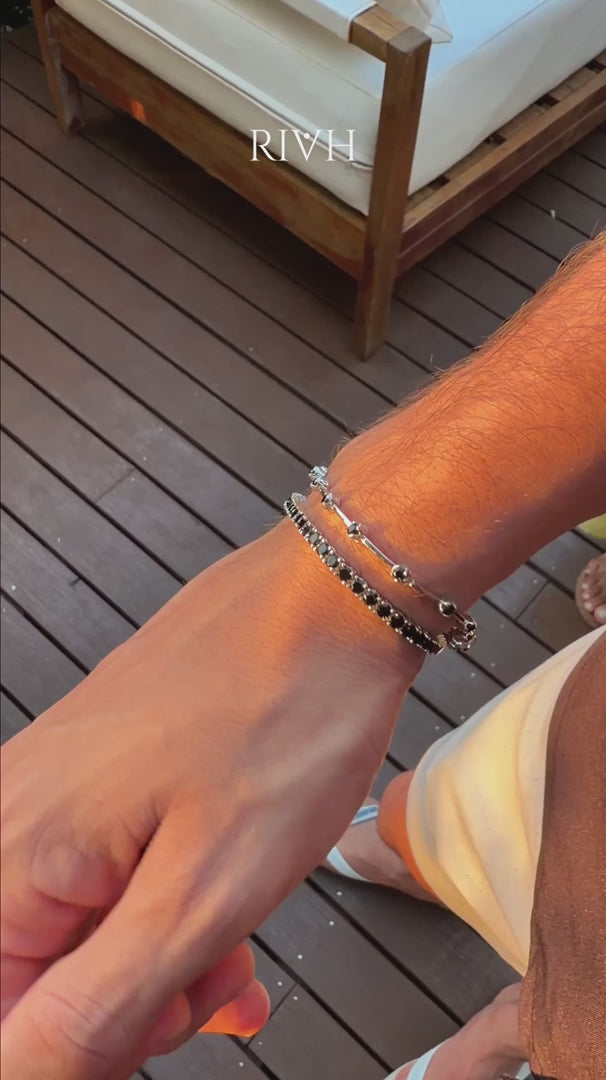 Moissanite noire Riviera - Or blanc