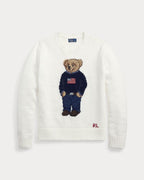 Men's Polo Bear Linen-Cotton Crewneck Sweater