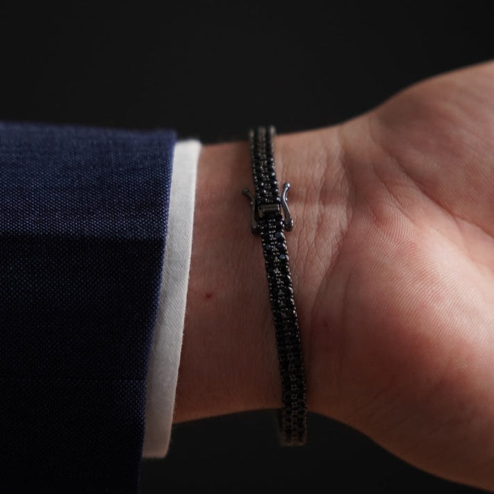 Double Riviera Black Zirconia - Black Rhodium