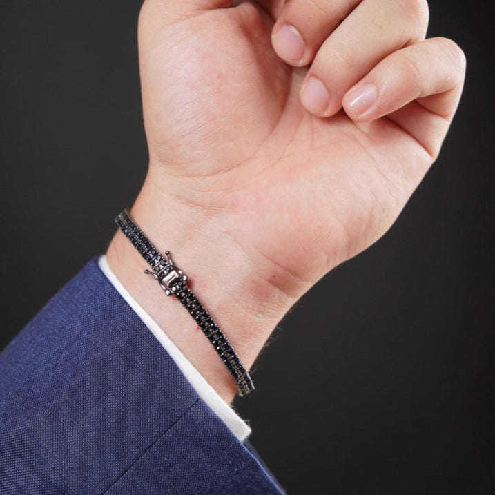 Double Riviera Black Zirconia - Black Rhodium
