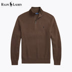 Men's Mesh-Knit Cotton Quarter-Zip Sweater