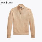 Men's Mesh-Knit Cotton Quarter-Zip Sweater