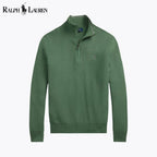 Men's Mesh-Knit Cotton Quarter-Zip Sweater