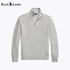 Men's Mesh-Knit Cotton Quarter-Zip Sweater